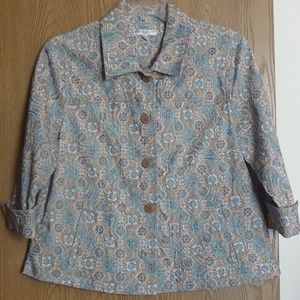 Rebecca Malone Petite Blue and Brown Jacket